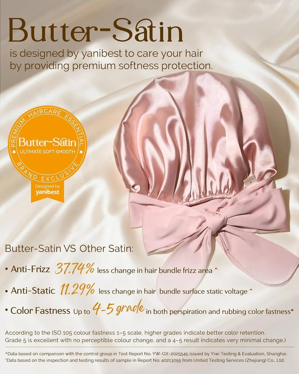 YANIBEST Adjustable Satin Sleep Bonnet